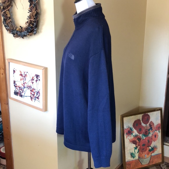 THE NORTHFACE A5 Series Mens size XXL Wool Sweater 1/4 Zip Navy Layer Prep Sport - Picture 8 of 16
